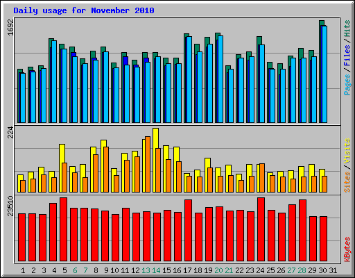 Daily usage for November 2010