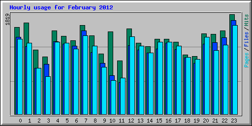 Hourly usage for February 2012