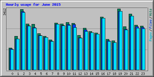 Hourly usage for June 2015