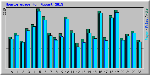 Hourly usage for August 2015
