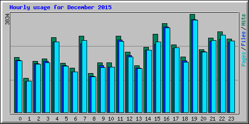 Hourly usage for December 2015